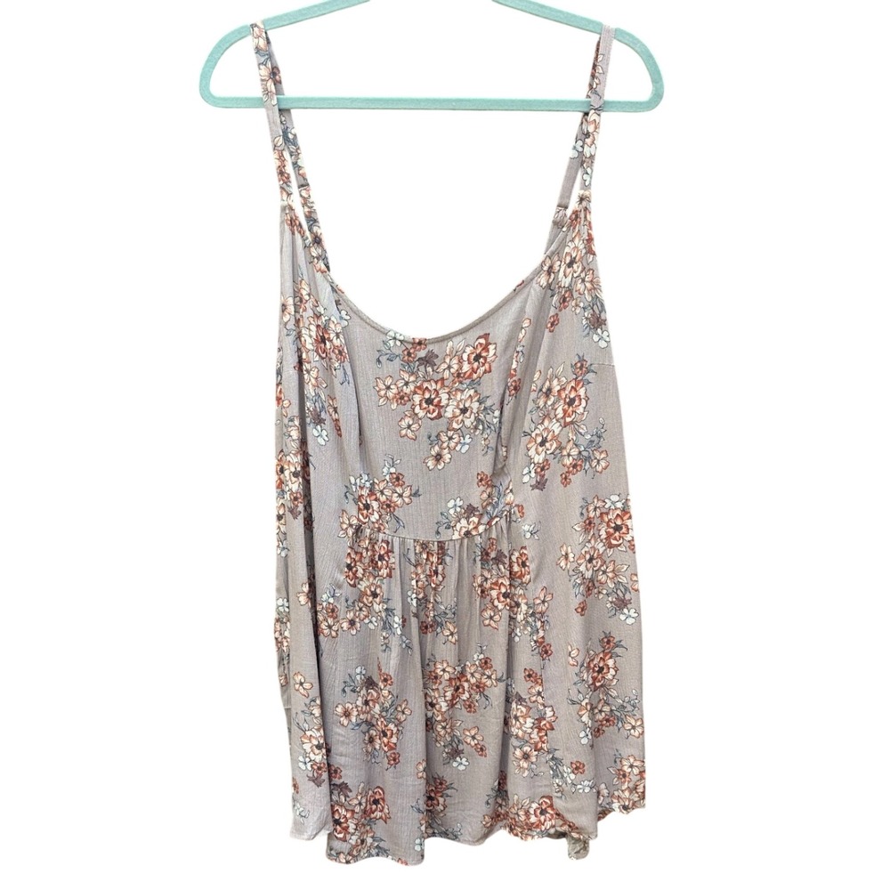 Torrid Floral Gauze Front Bib Cami Top Mauve Pink Plus Size 3 3X New 11285520